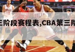 cba第三阶段赛程表,CBA第三阶段赛程表排名