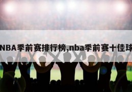 NBA季前赛排行榜,nba季前赛十佳球